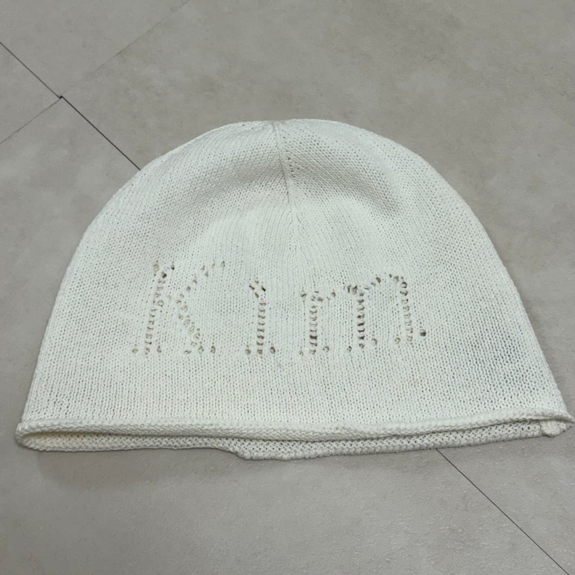 (W) 마킴 로고 펀칭 비니 화이트 상품이미지4