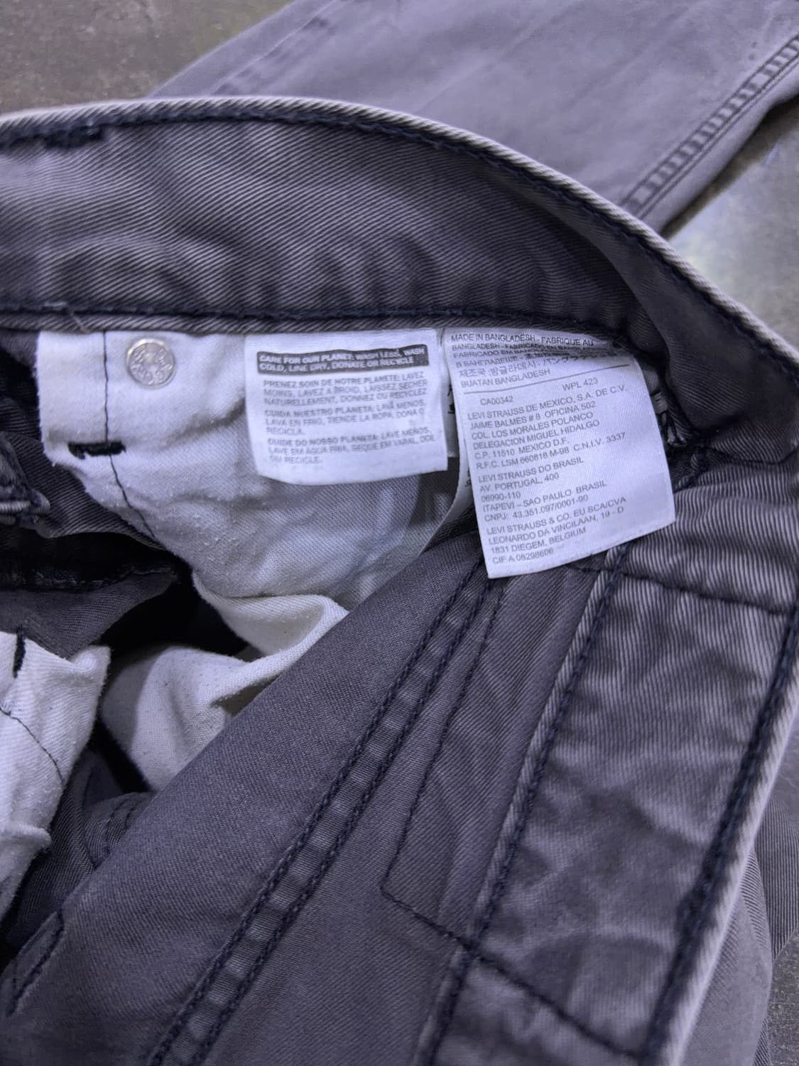 리바이스 514 스트레이트핏 빈티지 워싱 그레이 데님팬츠 32 상품이미지9