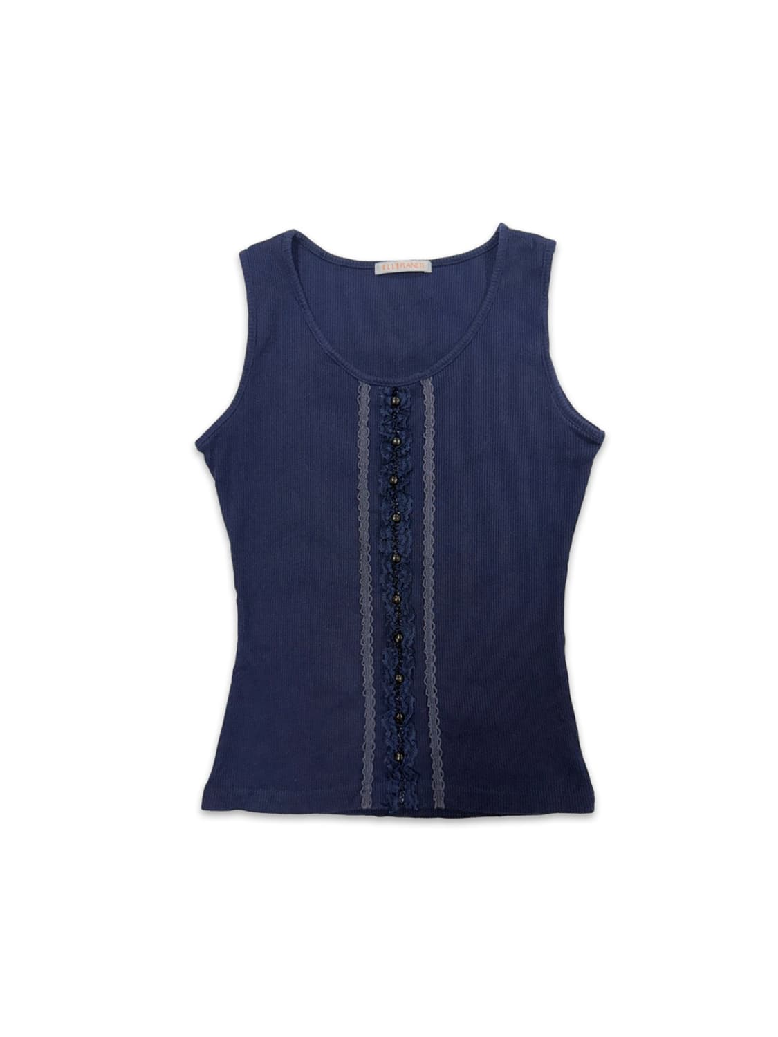 빈티지 네이비 모리 레이스 프릴 슬리브리스 상품이미지1