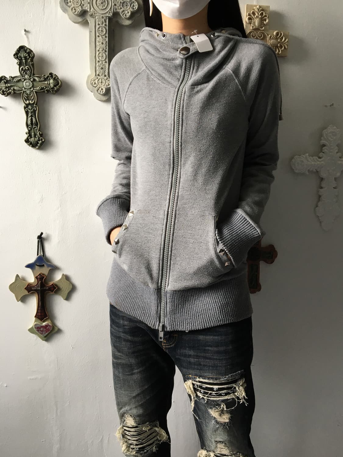 Stud point hood zip up 상품이미지7