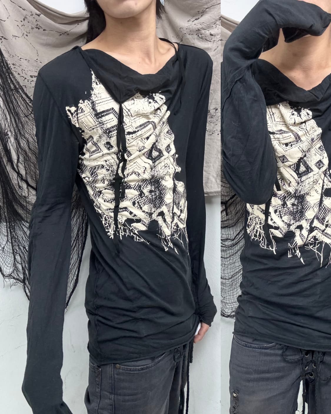 High Neck Layered Knit Sleeve 상품이미지4