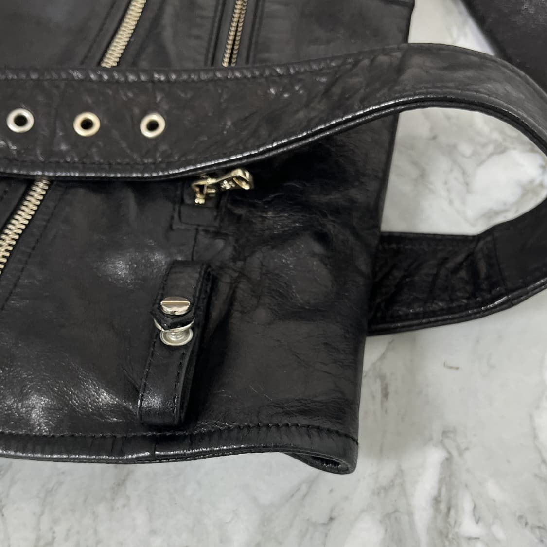 마시모두띠 양가죽 라이더 자켓 S 상품이미지5