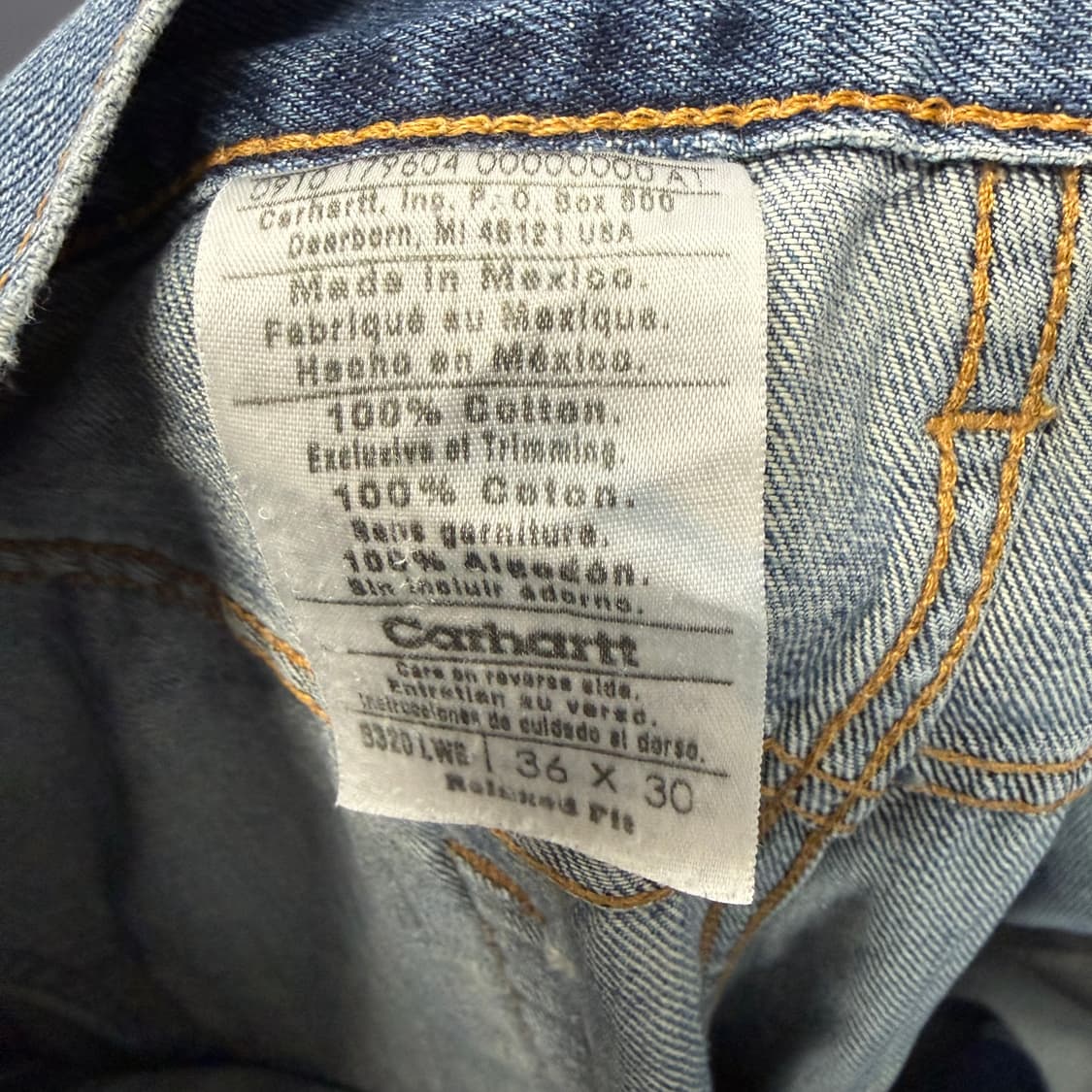 (36) 칼하트 00s 릴렉스 핏 연청 데님 팬츠 상품이미지8