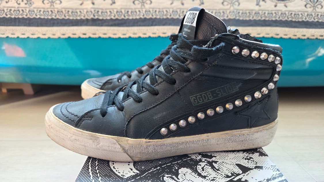 골든구스 슬라이드 드스트레스드 스터드 하이탑 38 상품이미지4