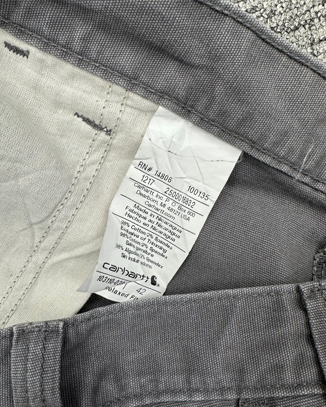 (허단54)칼하트 카펜터 반바지-M1917 상품이미지5