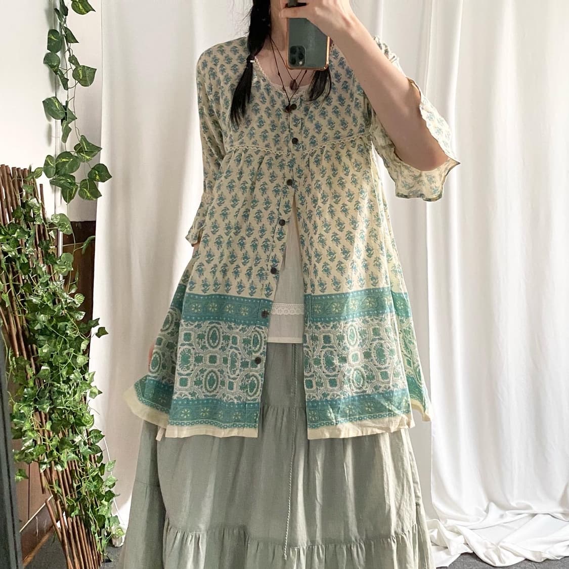 greenery ethnic blouse에스닉 블라우스 상품이미지1