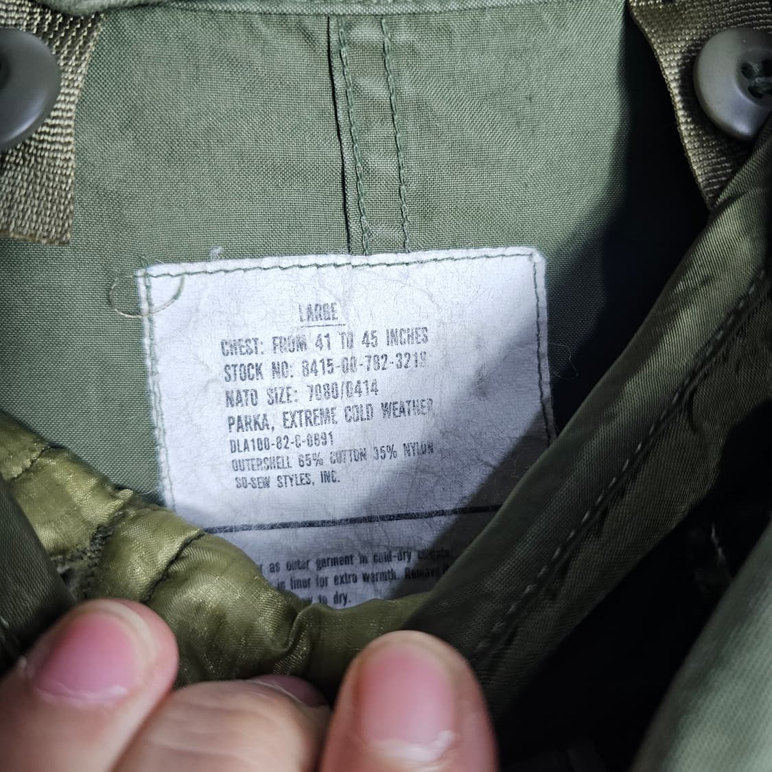 80s 오리지널 m65 피쉬테일 개파카 야상 large 상품이미지3