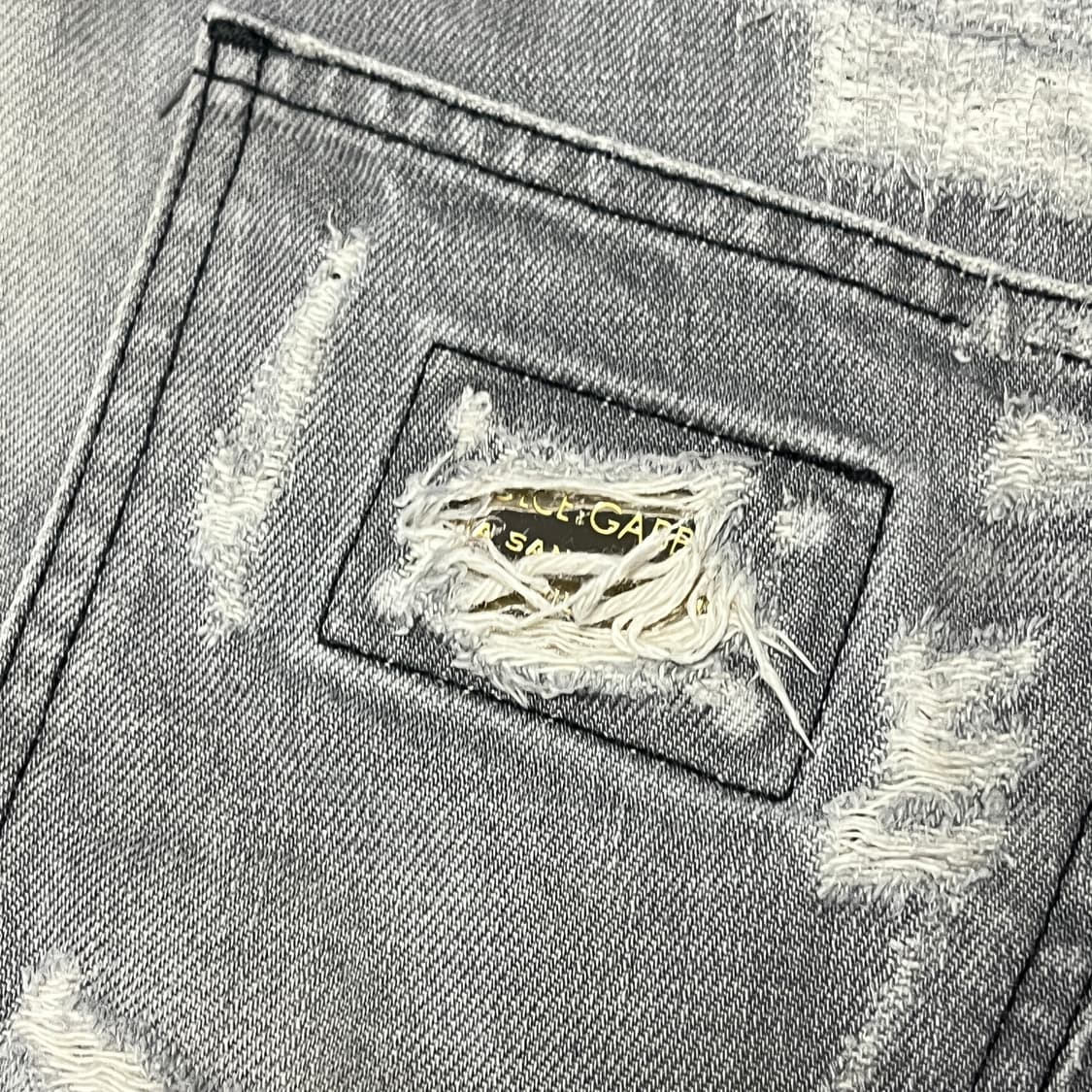 Dolce & Gabbana 디스트로이드 데님 진 워싱 그레이 상품이미지3