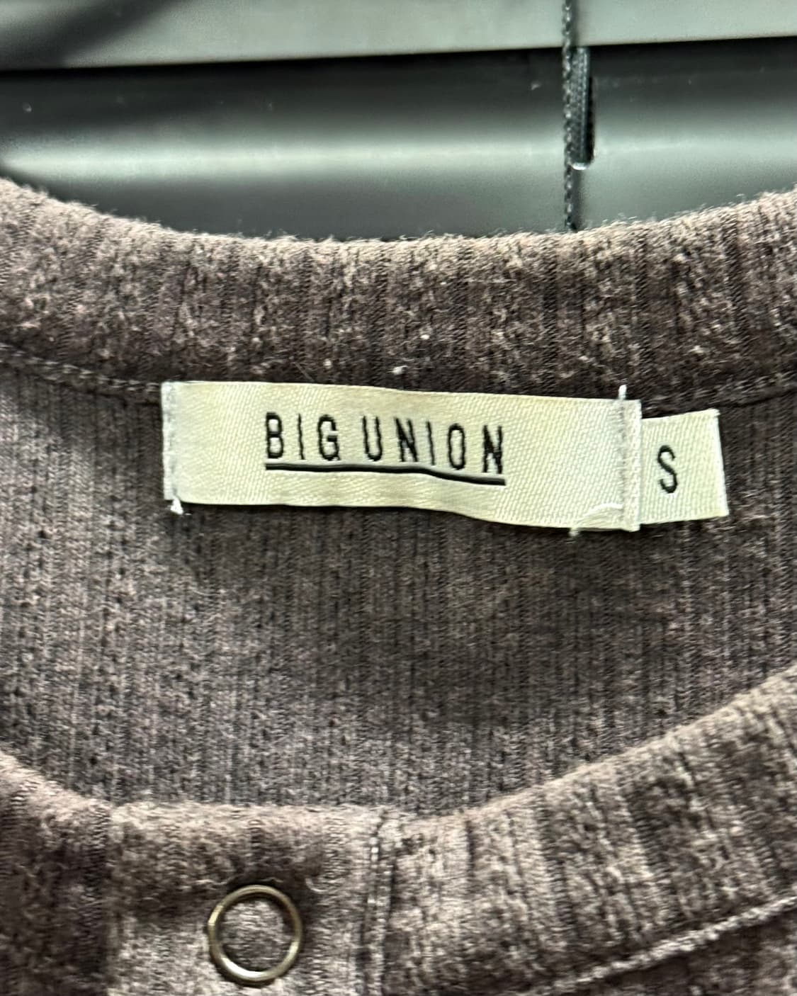 빅유니온 헨리넥 스트라이프 반팔 니트 갈색 브라운 차콜 S 웨스턴 오버핏 상품이미지7