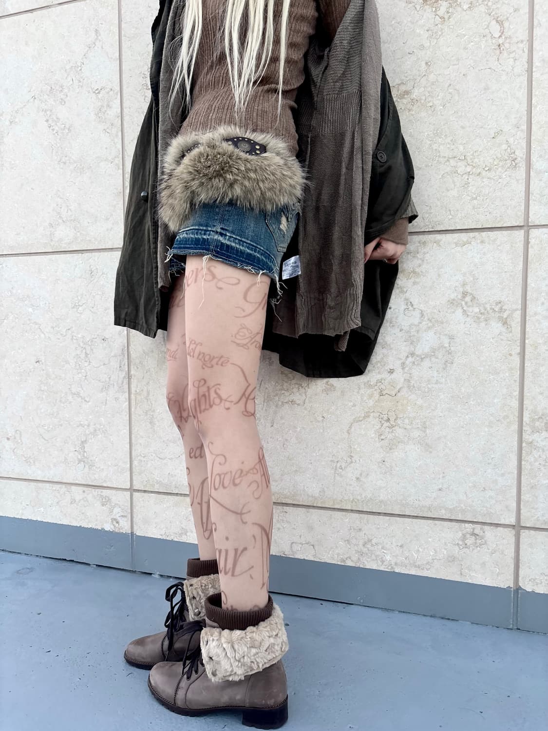 “MISOPE”00’s Design Ivory Fur Layered Bo 상품이미지2