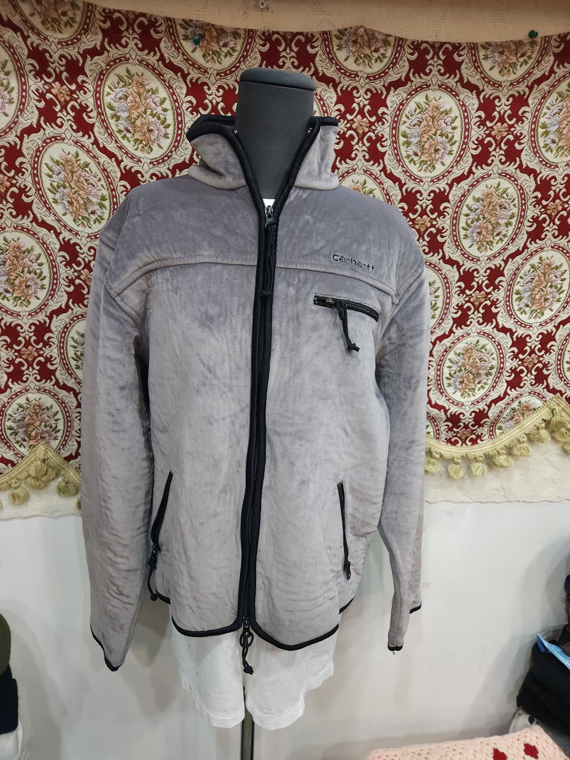 칼하트 80s 그레이 벨벳 후리스 집업자켓

 상품이미지1