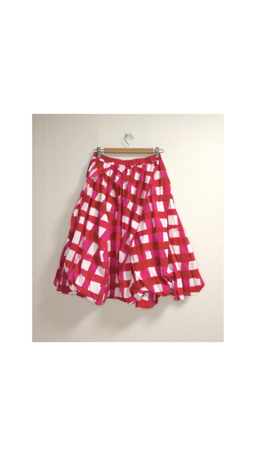 유니클로 x 마르니 레드 체크 벌룬 스커트 상품이미지4