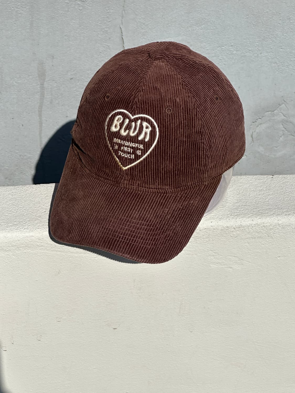 [F] Blur 블러 로고 브라운 코듀로이 볼캡 모자 상품이미지2