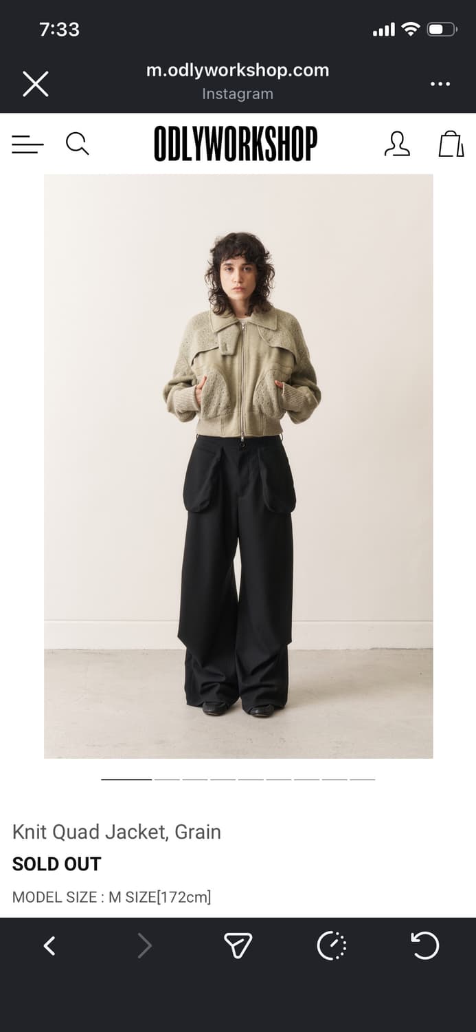 오들리워크샵 니트 쿼드 자켓 그레인 S 상품이미지1