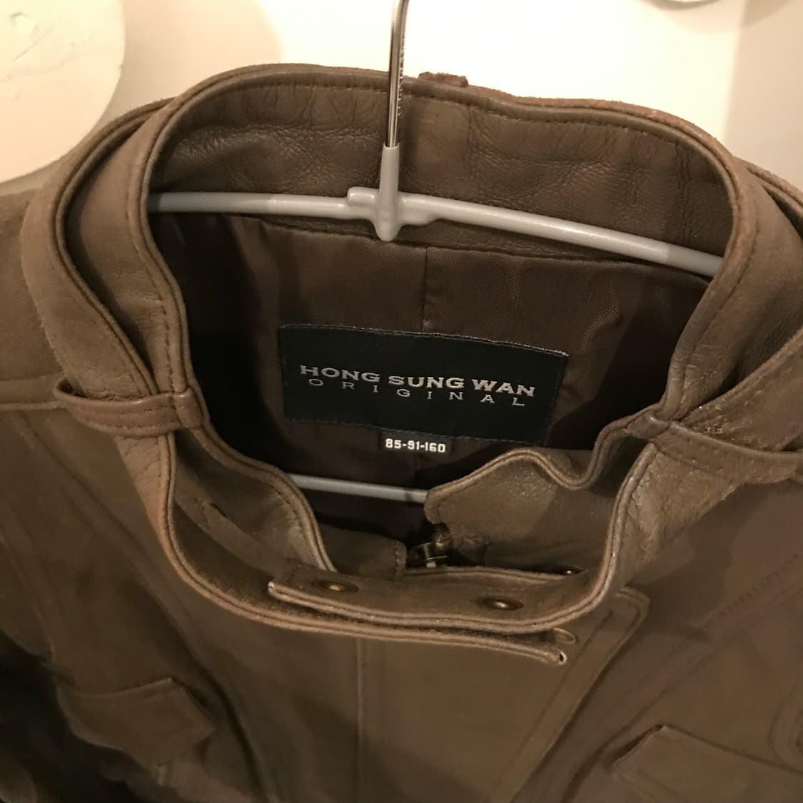 Hong Sung Wan  디자이너 램스킨 브라운 레더자켓 상품이미지7