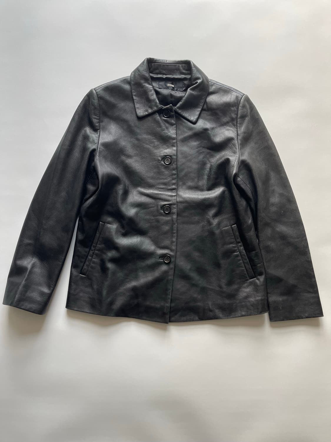 시스템 더한섬 블랙 양가죽 자켓 상품이미지1