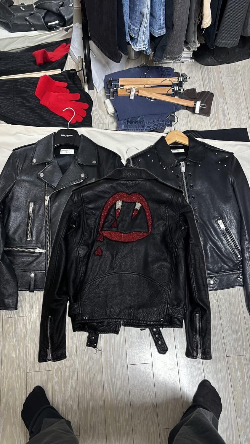 생로랑 L01 17fw 더블라이더 램스킨 레더자켓 스터드 46사이즈 상품이미지6