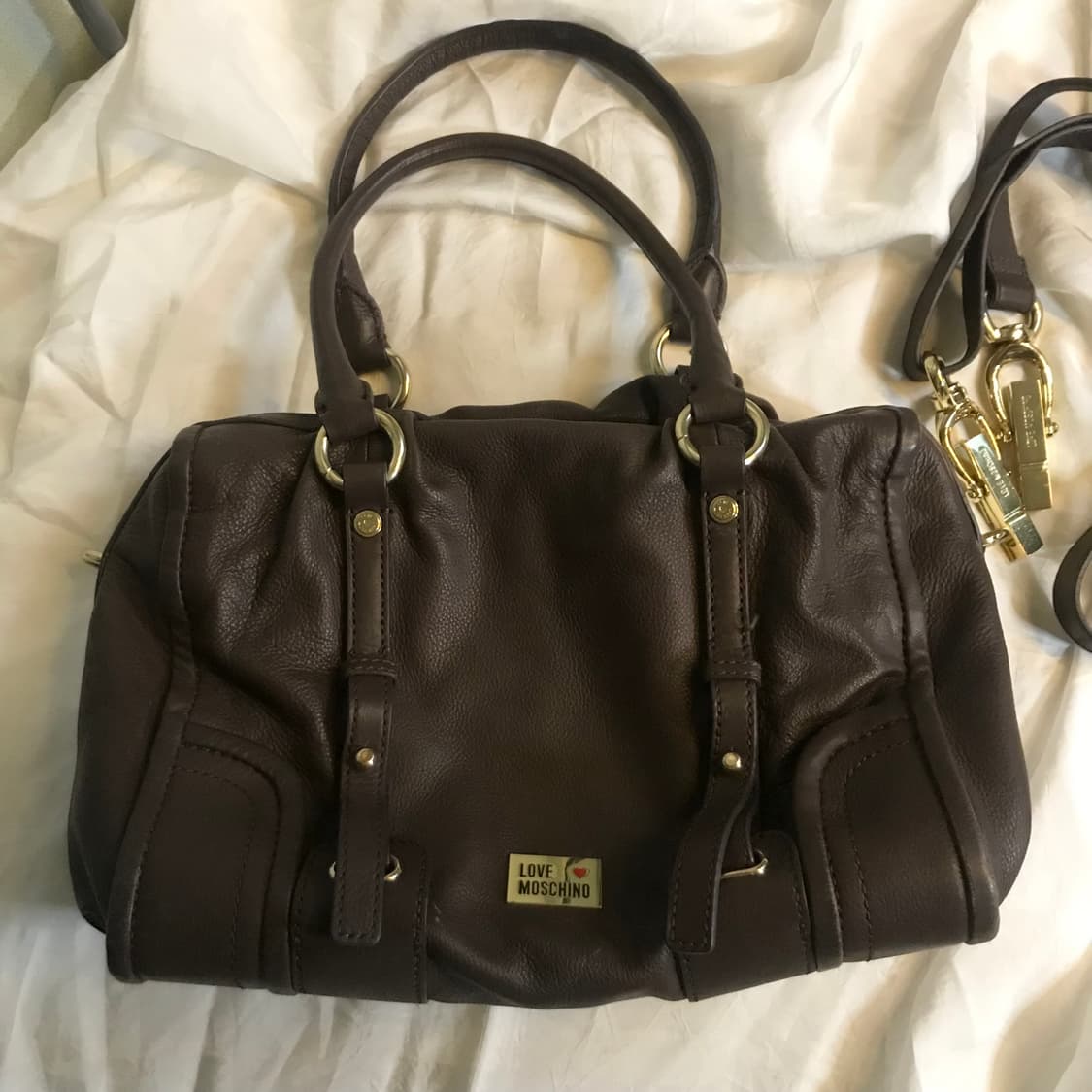 Moschino 러브모스키노 투웨이 브라운 레더 백 상품이미지2