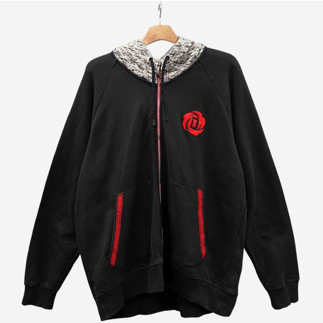 아디다스 스포츠 데릭로즈 후드집업 레드 테이프 라인 기모안감 포인트후드 상품이미지1