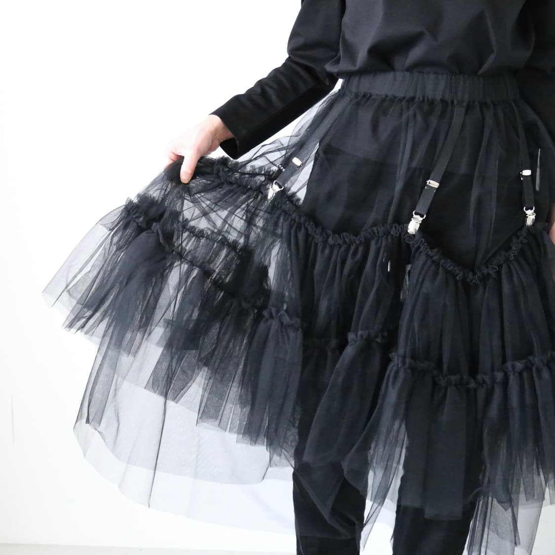 Noir Kei Ninomiya Tulle 가터 메쉬 스커트 상품이미지2