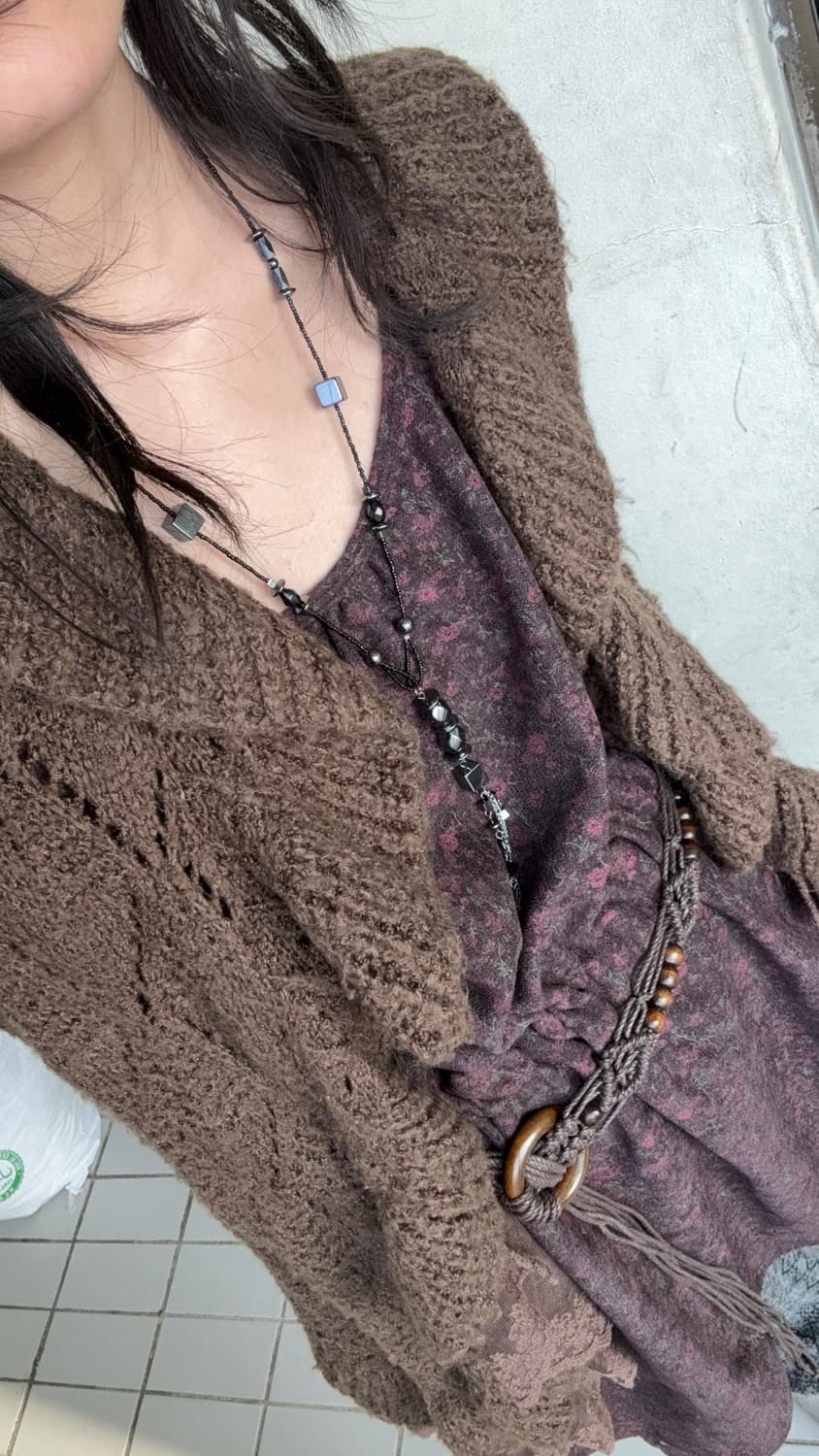 Vintage Brown Knit Cardigan 상품이미지2