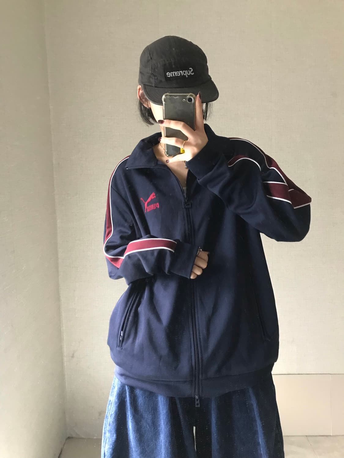 퓨마 네이비 버건디 오버핏 져지 상품이미지4
