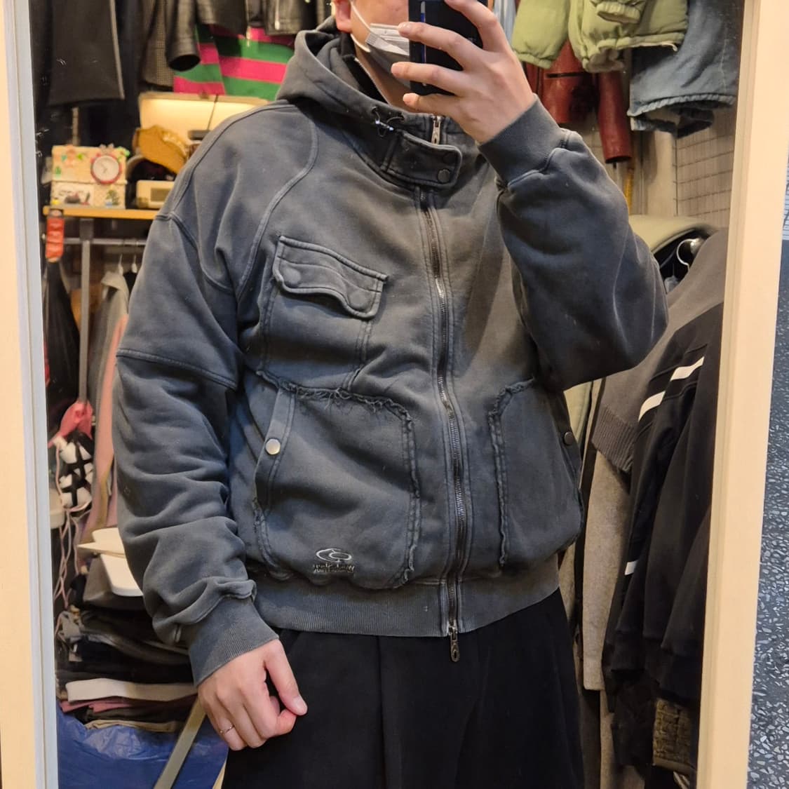 L 피그먼트워싱 오버핏 후드집업  상품이미지3