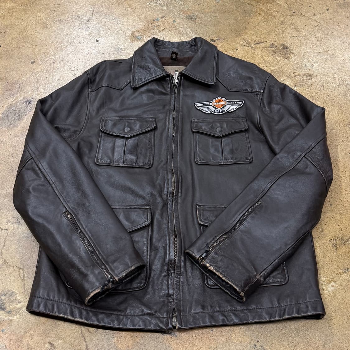 [정품/M] 게스  브라운 가죽 자켓 b15 상품이미지2