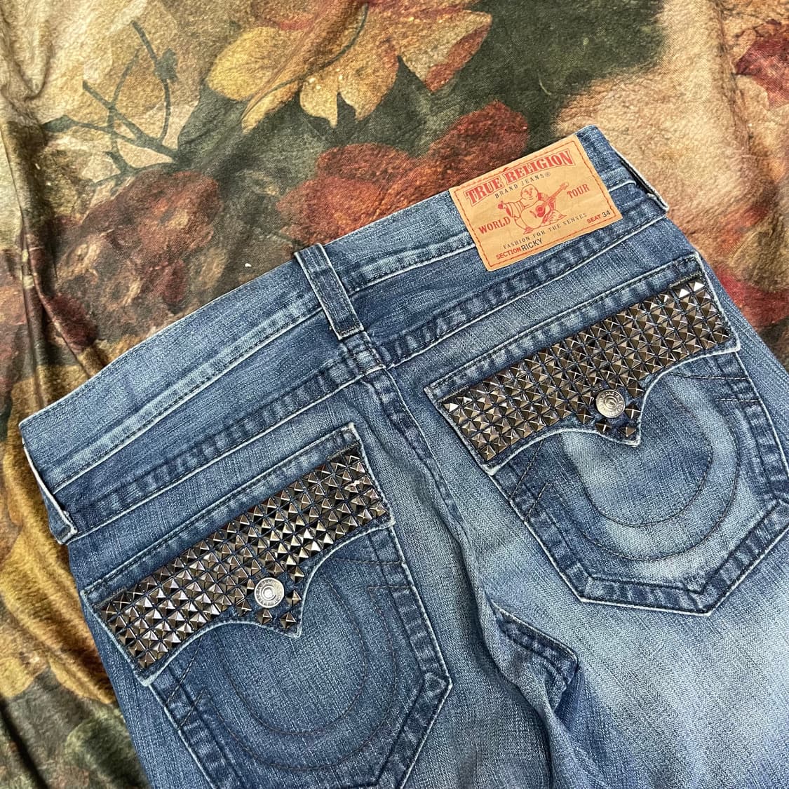 트루릴리전 빈티지 락스터드 진청워싱데님진 33 상품이미지3