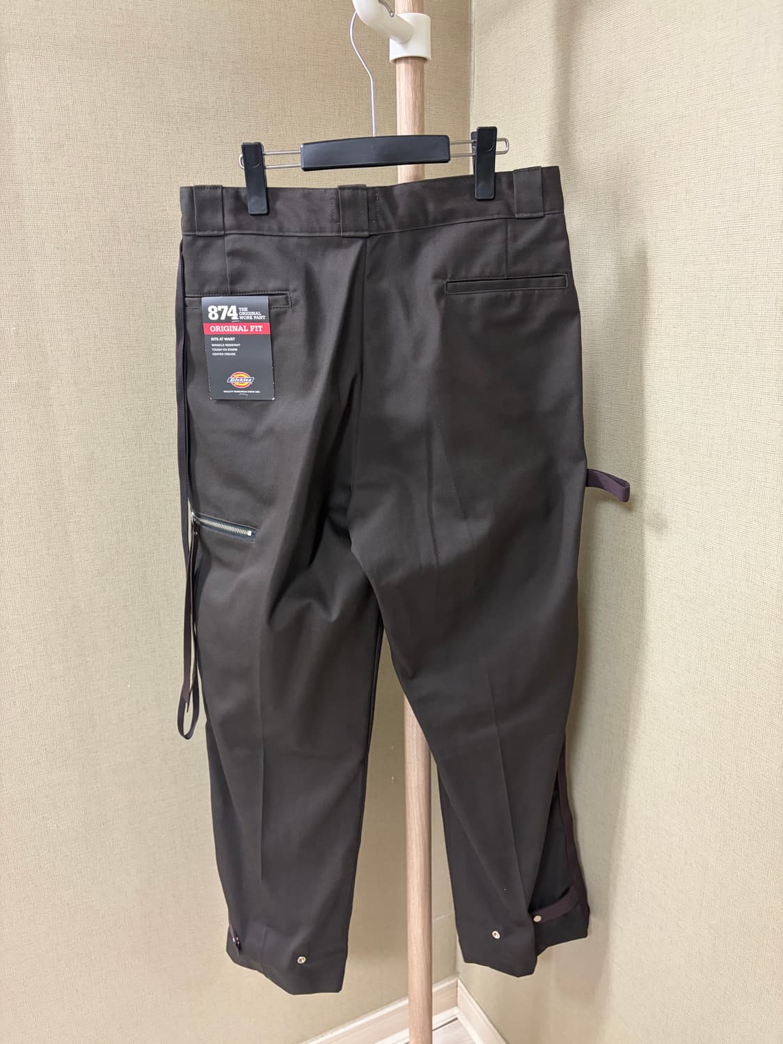 [1] (새제품) haea 디키즈 사이드 집 리워크 팬츠 브라운 상품이미지3