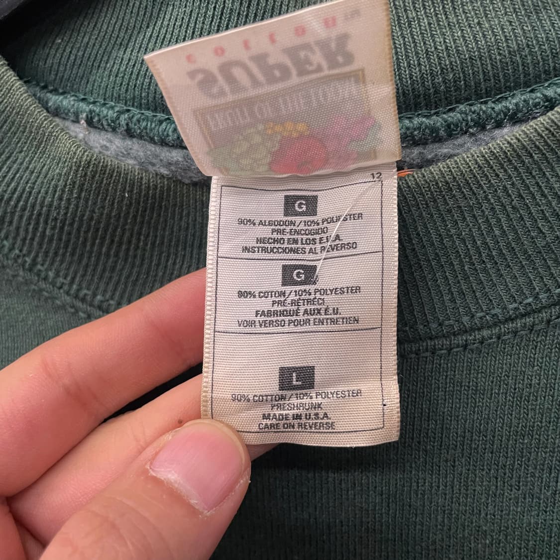 90s Fruit of the room 컴퍼니 프린팅 스웻 셔츠 N24 상품이미지9