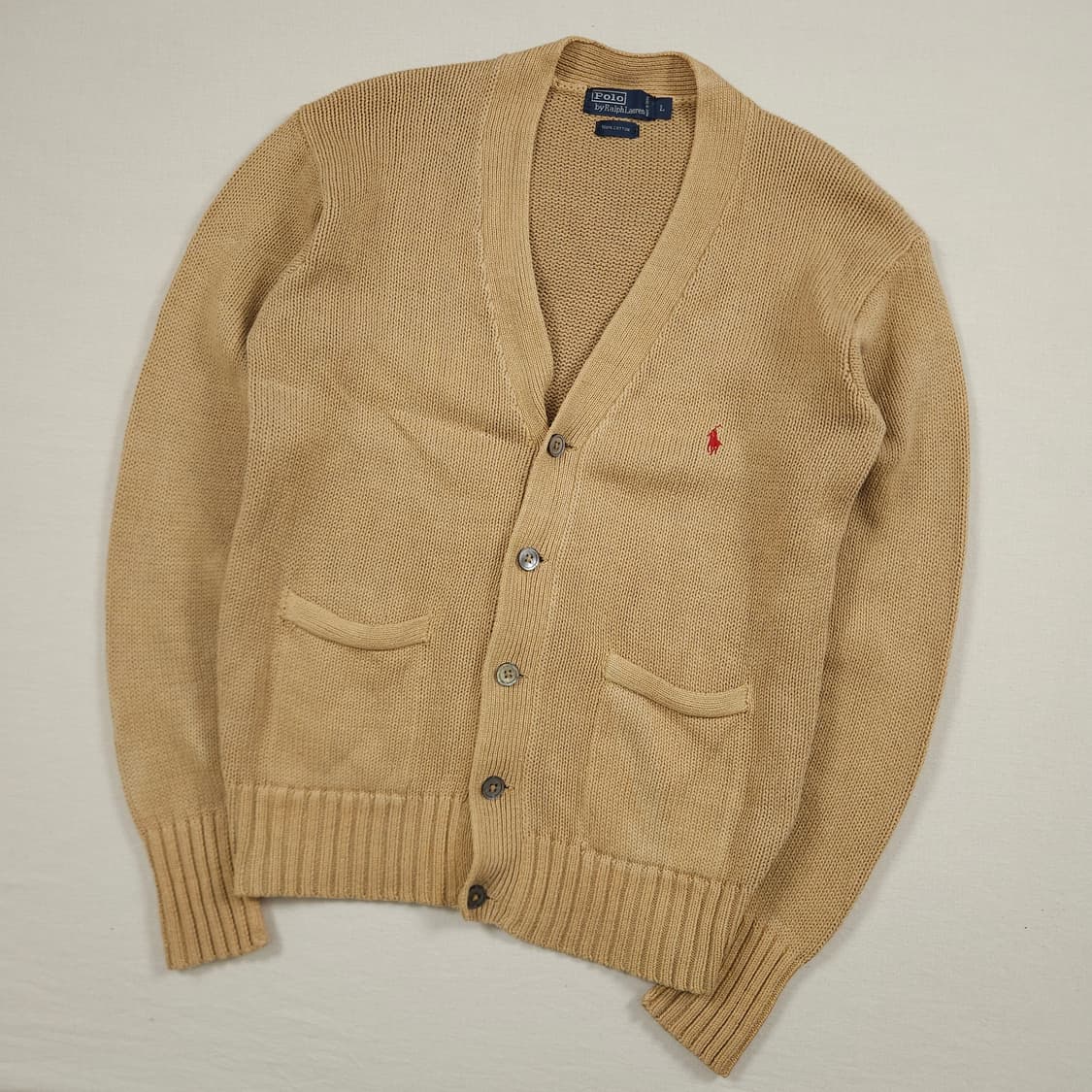 XL(105)폴로 랄프로렌 코튼 가디건 오트밀컬러 상품이미지2