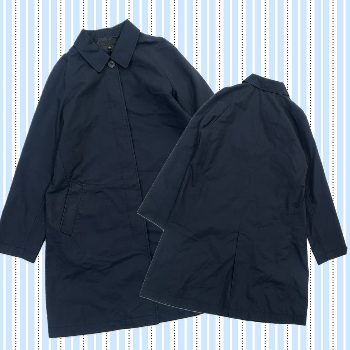 재팬 유니클로 네이비 미디 트렌치 코트 그런지 아메카지 하구미 사와코 상품이미지1