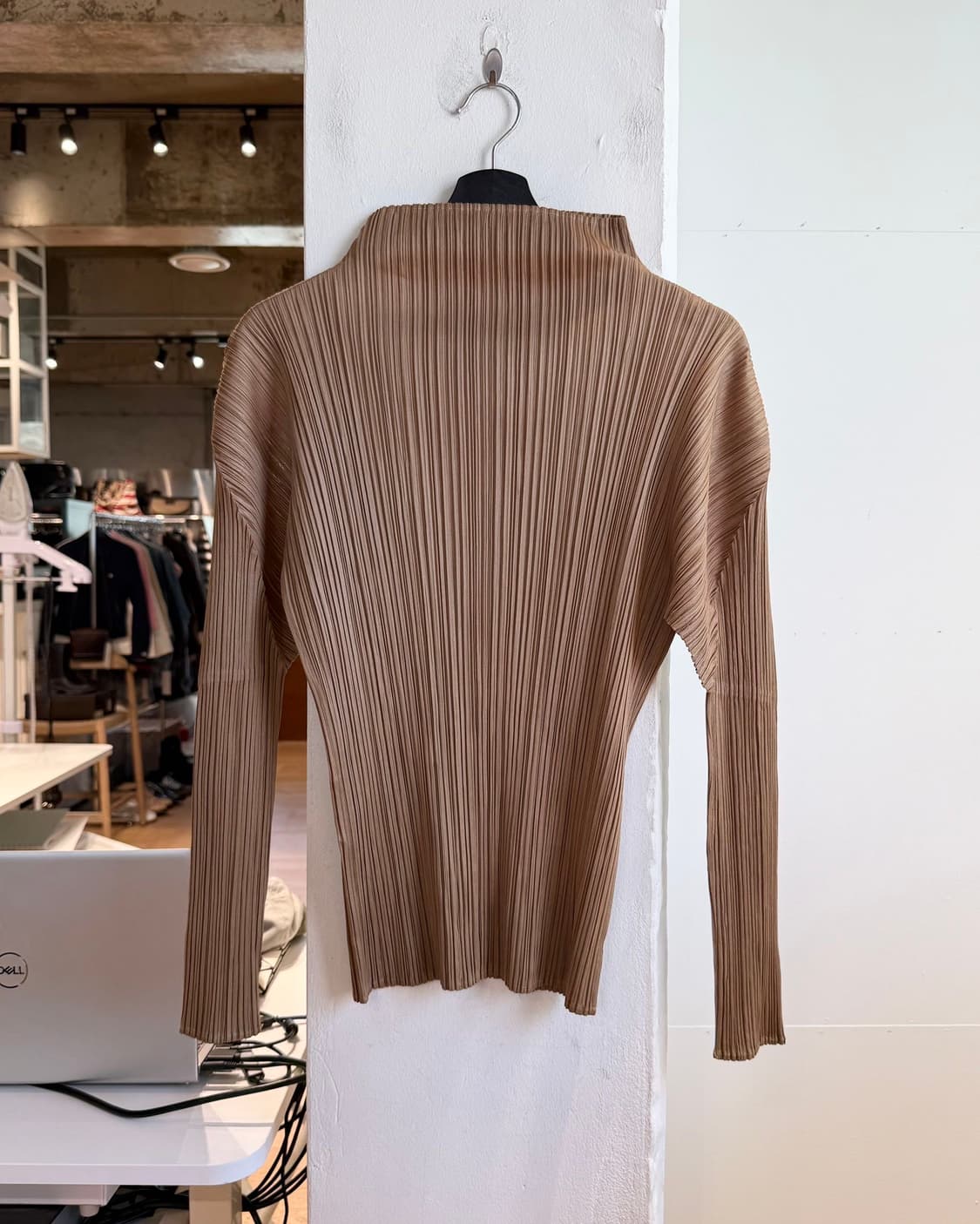 플리츠 플리즈 딥옐로우 링컬 하이넥 탑  상품이미지6