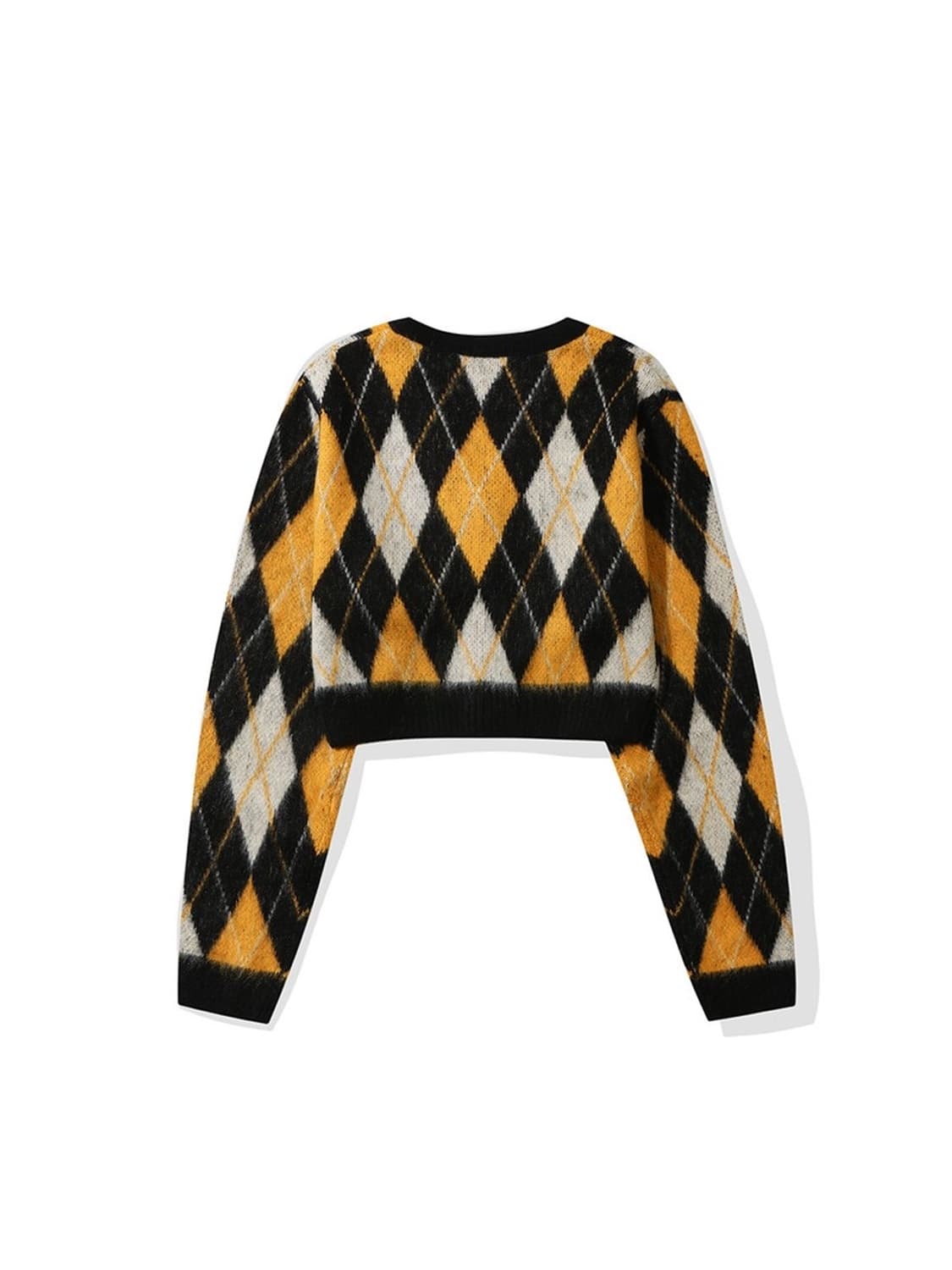 (무료배송) leey 아가일 세미 크롭 가디건 상품이미지7