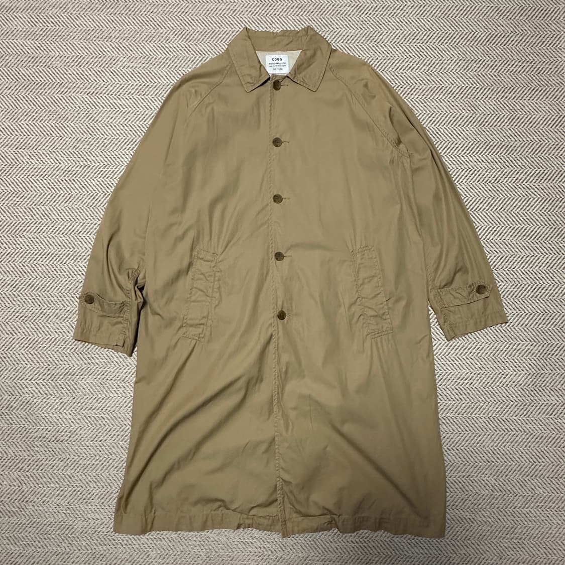 COEN cotton balmacaan coat beige 상품이미지1