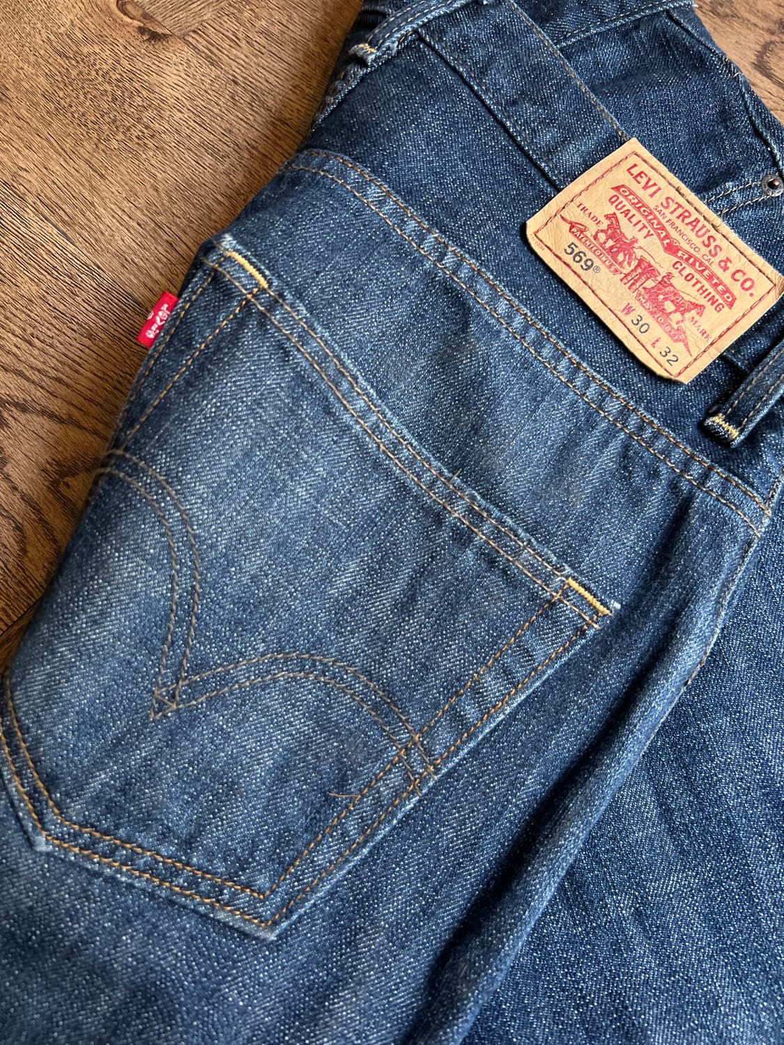 [30]00's 리바이스 USA 569 생지 데님 팬츠 상품이미지5