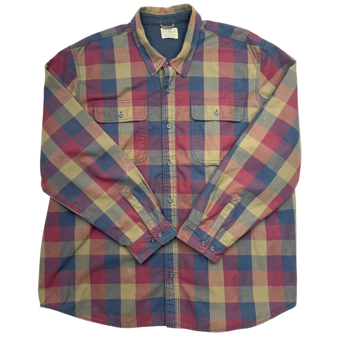 LL Bean 엘엘빈 헤비 코튼 체크 셔츠 자켓 XL 상품이미지1