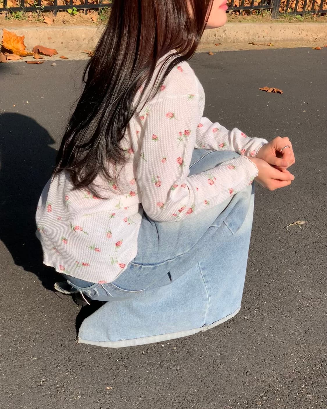 [Hanes] floral waffle Long Sleeve 상품이미지6