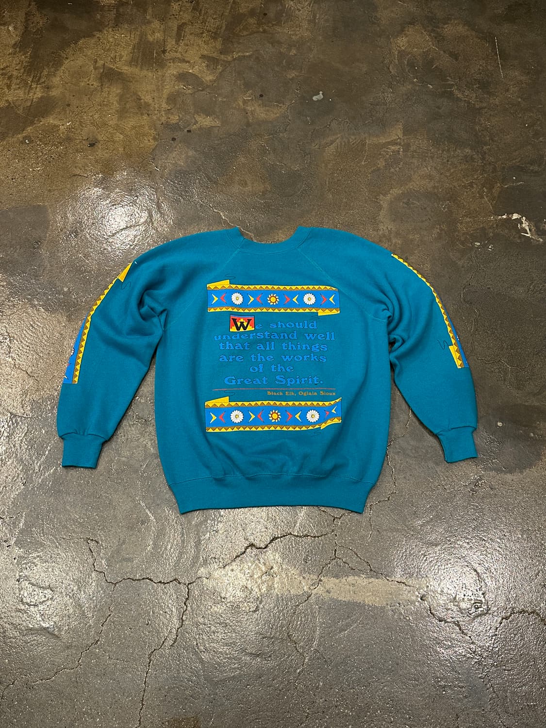 90s Hanes USA 헤인즈 우먼 인디언 스웻셔츠 L 상품이미지2