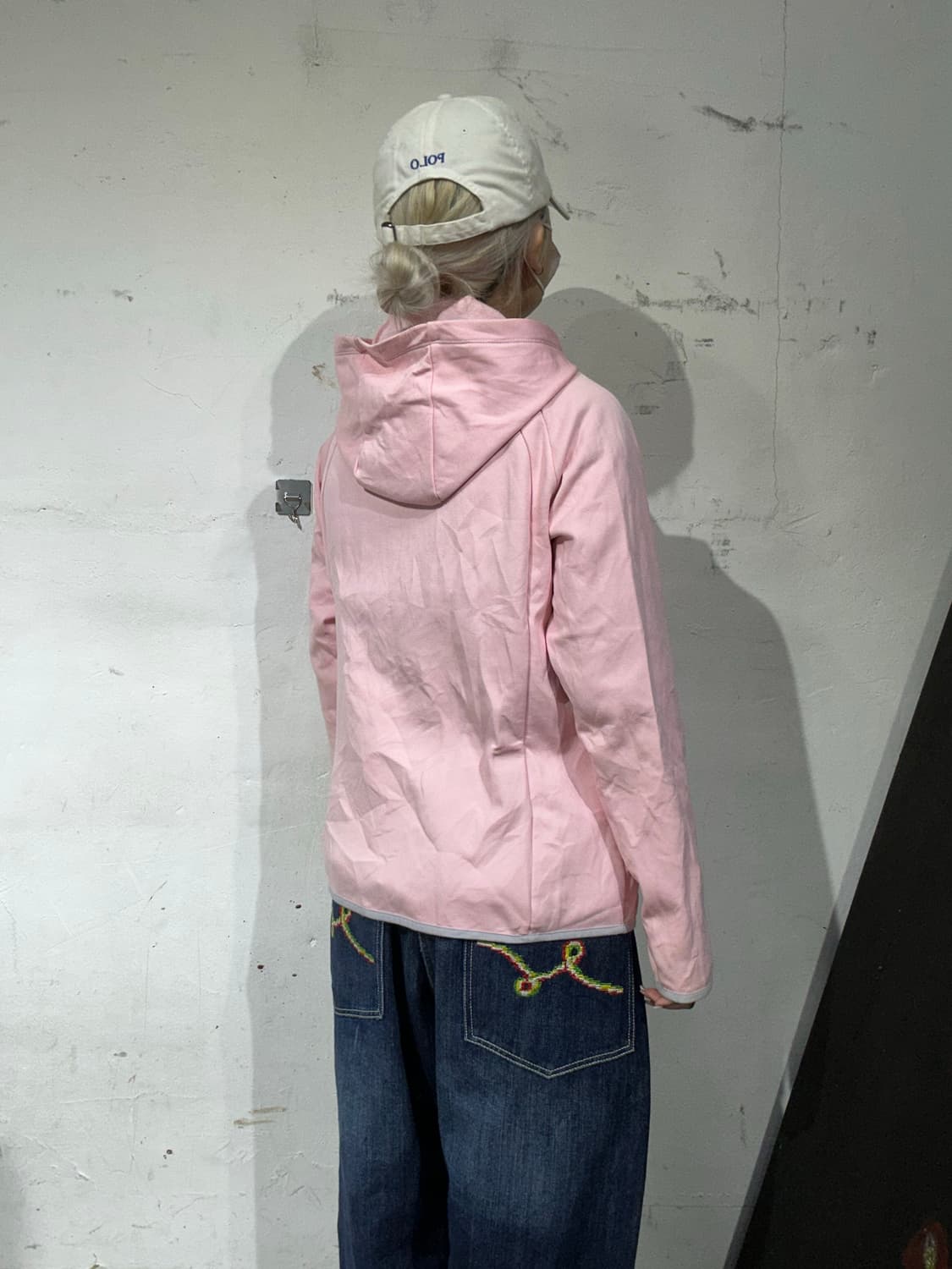 나이키 딸기우유 핑크 로고 후드집업 져지 XL 상품이미지3