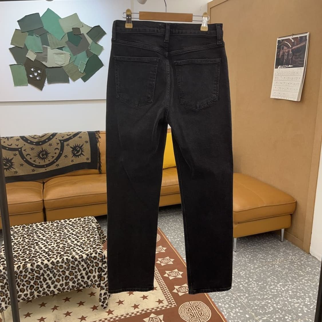 에이골디 모던시크 캐주얼 하이웨스트 흑청 데님팬츠 26인치 C09723 상품이미지4