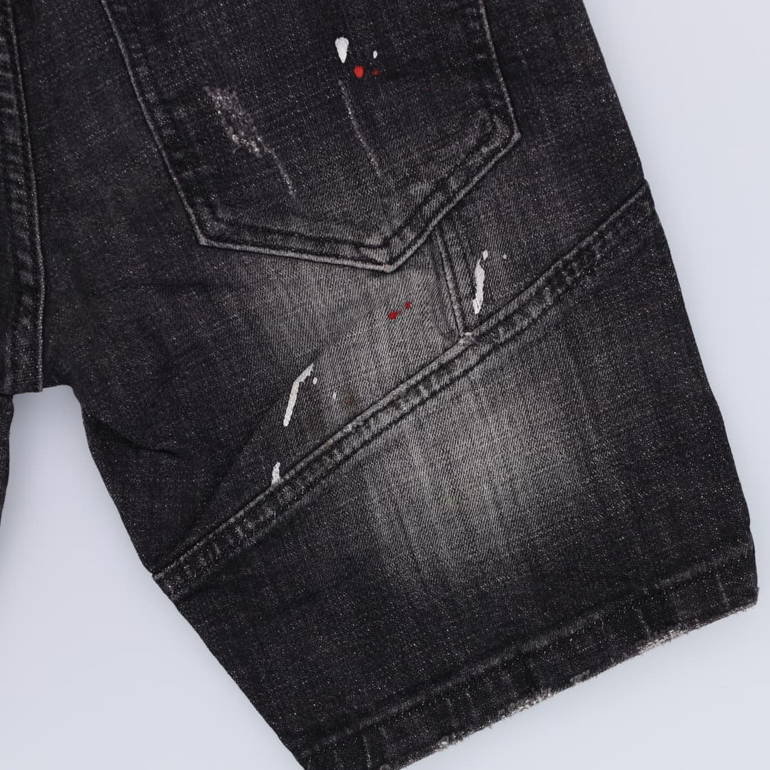허리단34.5 빈티지 흑청 데님반바지 0320H1 상품이미지3