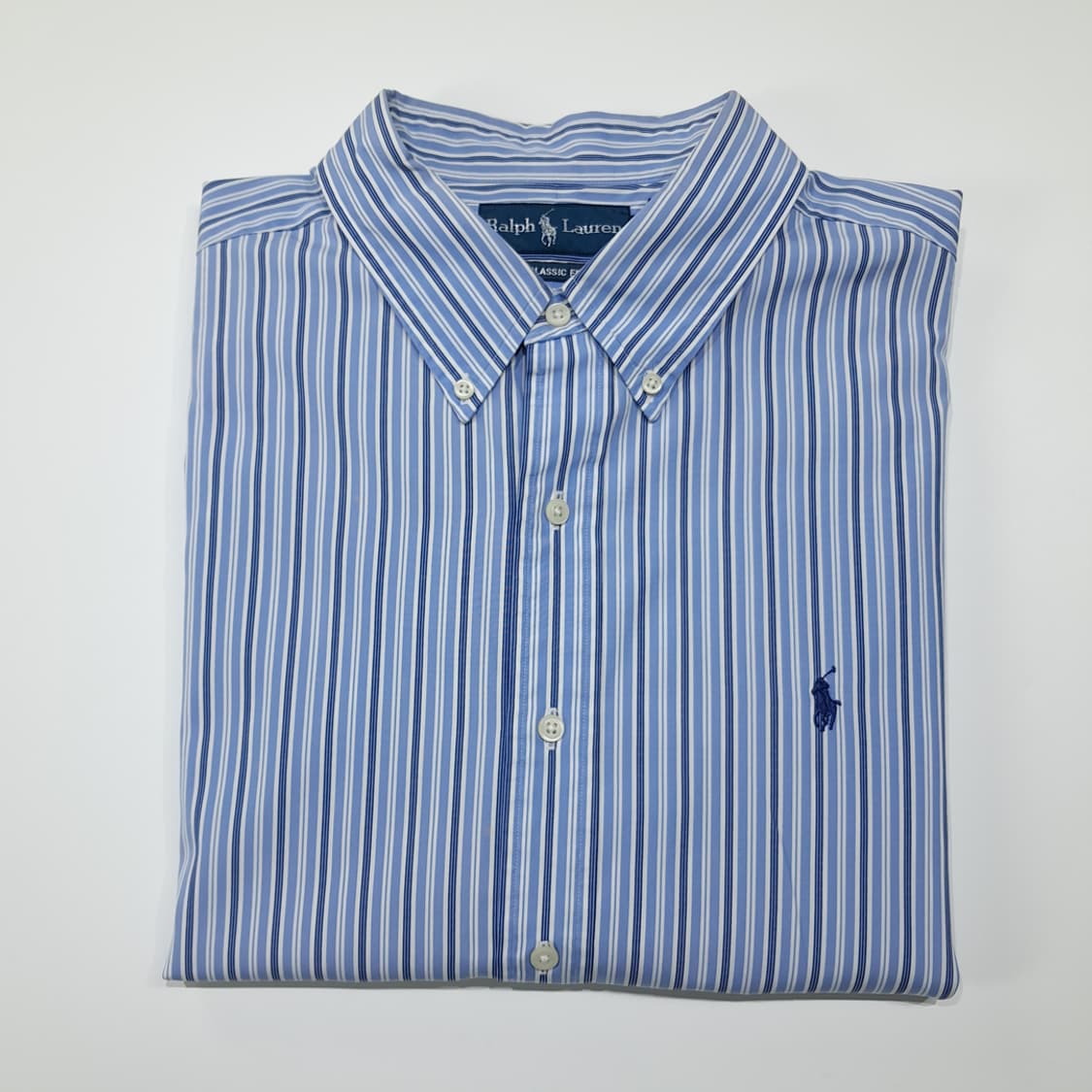 CL686 2XL 폴로 00s 스트라이프 버튼다운 블루 셔츠 상품이미지7