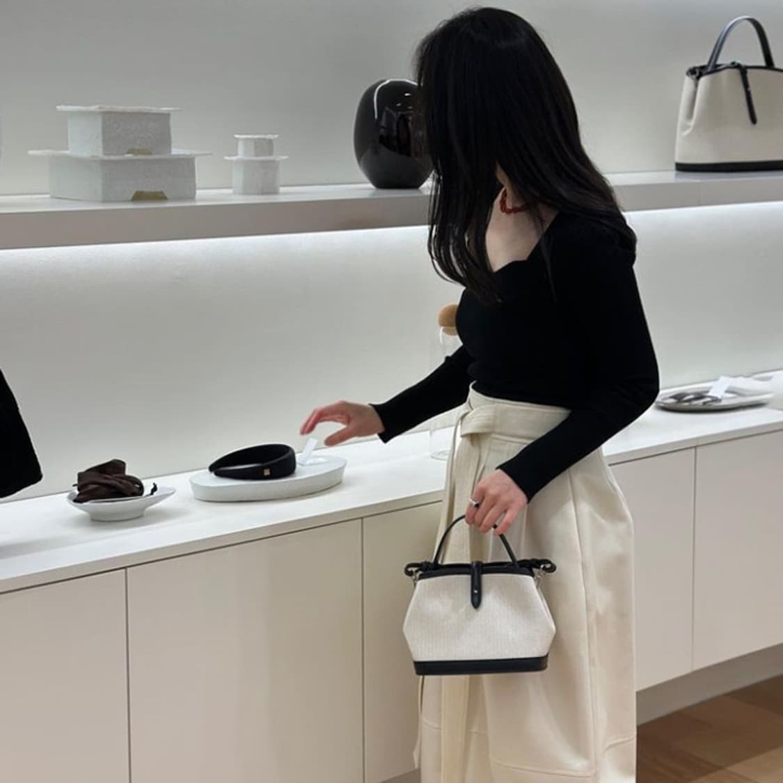 킨더살몬 스커트 킨더살몬 Baggy Skirt Cream 상품이미지6