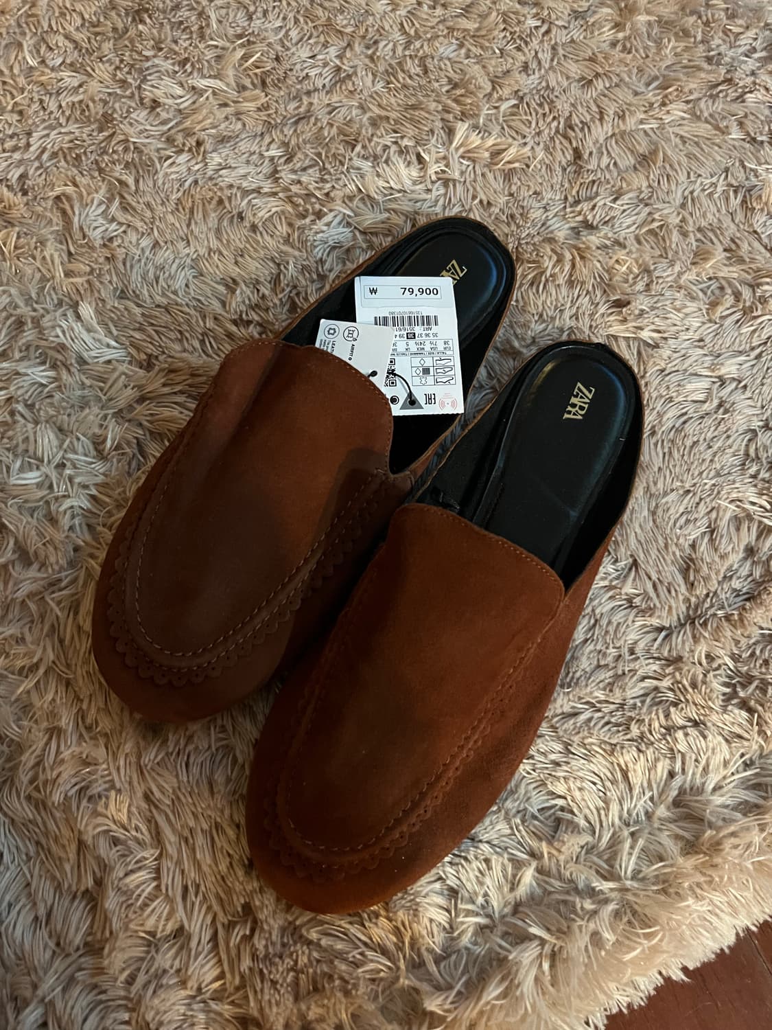 자라 스웨이드 플랫슈즈 새제품  상품이미지1