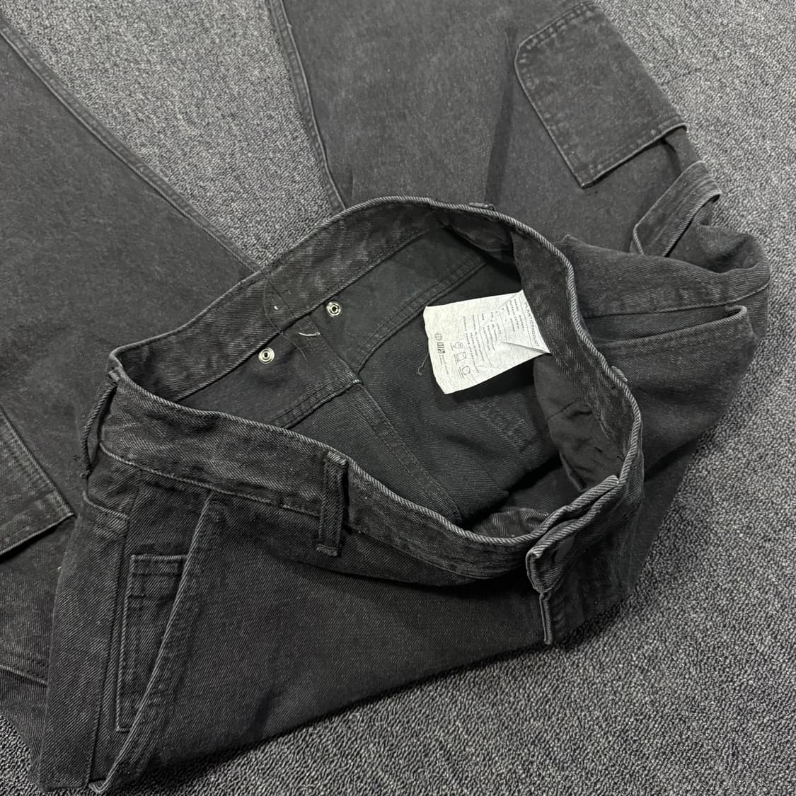 플라스틱 프로덕트 Mpa 더블니 카팬터 블랙 데님팬츠 상품이미지8