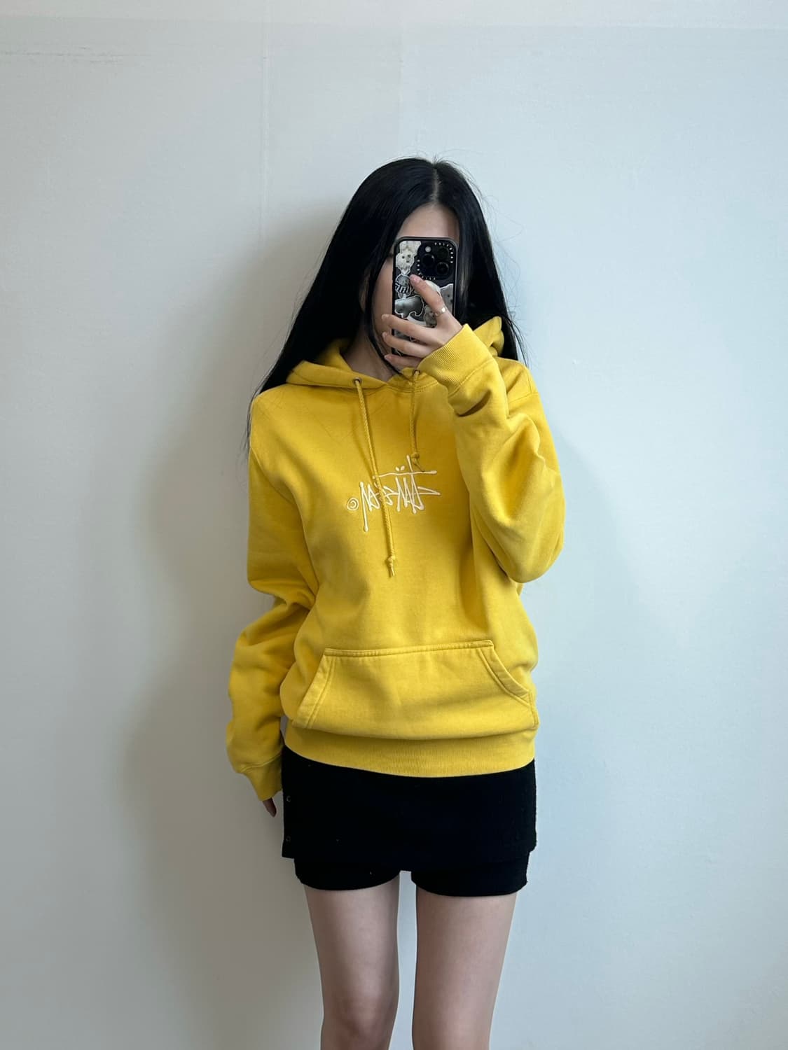 스투시 자수로고 머스타드 후드티 상품이미지1