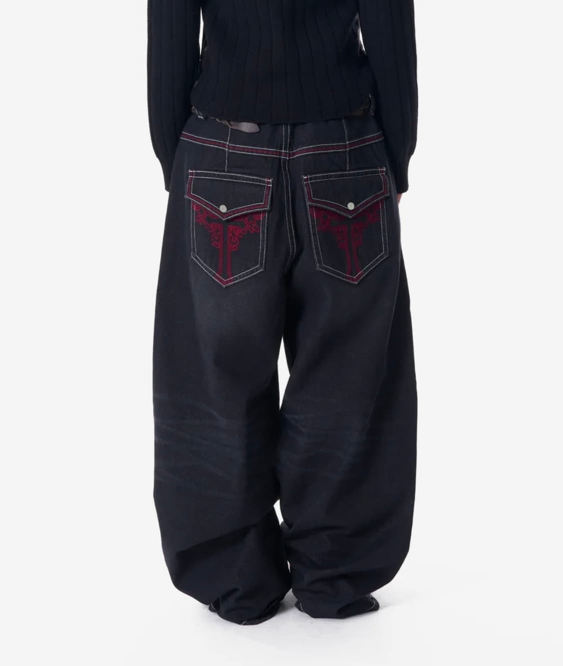 CROS2 Washed Denim Pants (Black) 상품이미지1