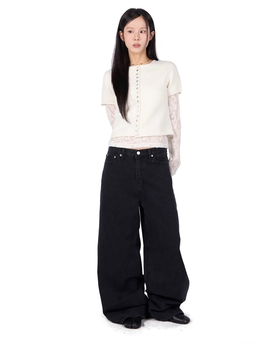 릿킴 울 하프 버튼 가디건 상품이미지1